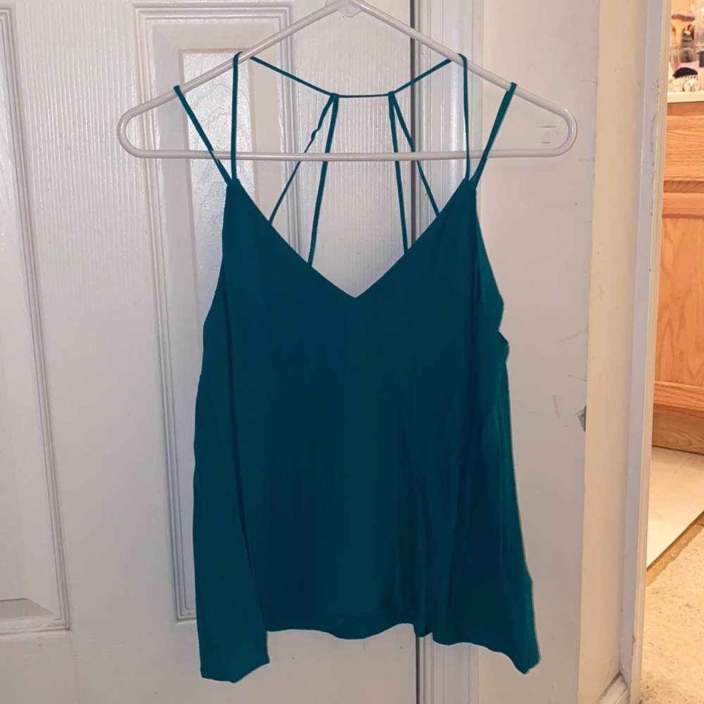 Teal tank top blouse